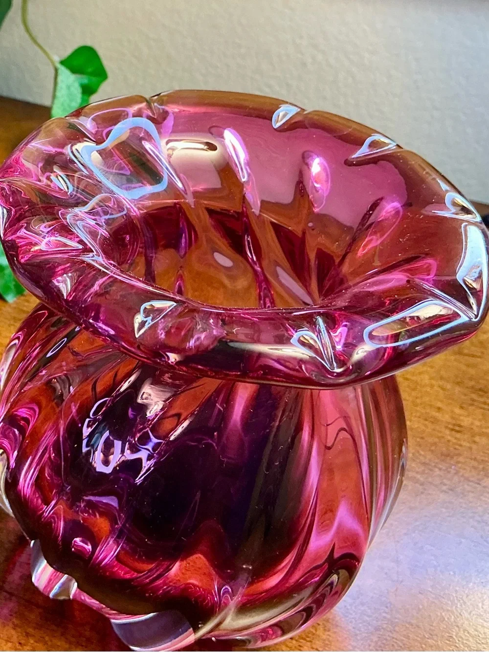 Vintage Mid Century Chribska Art Glass Vase